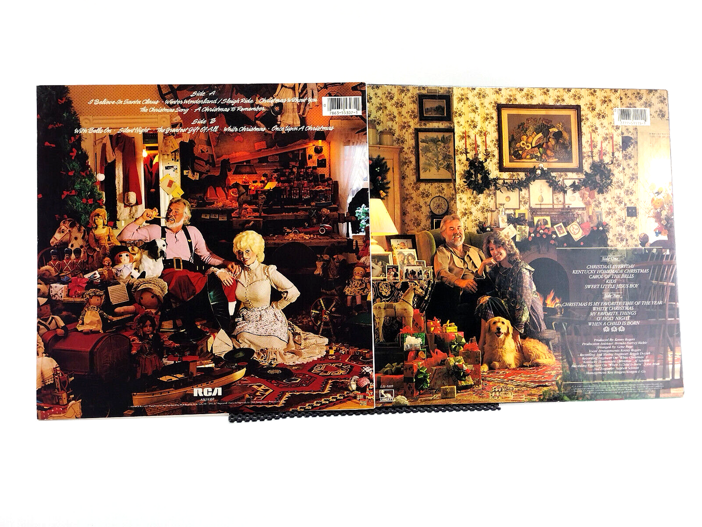 Lot of 2 Kenny Roger & Kenny & Dolly Christmas LPs