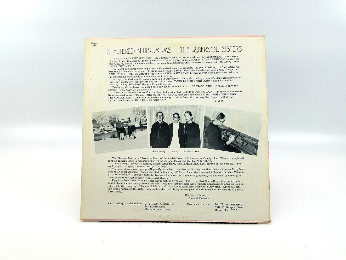 The Ebersol Sisters - Sheltered In His Arms  941 Vinyl, LP