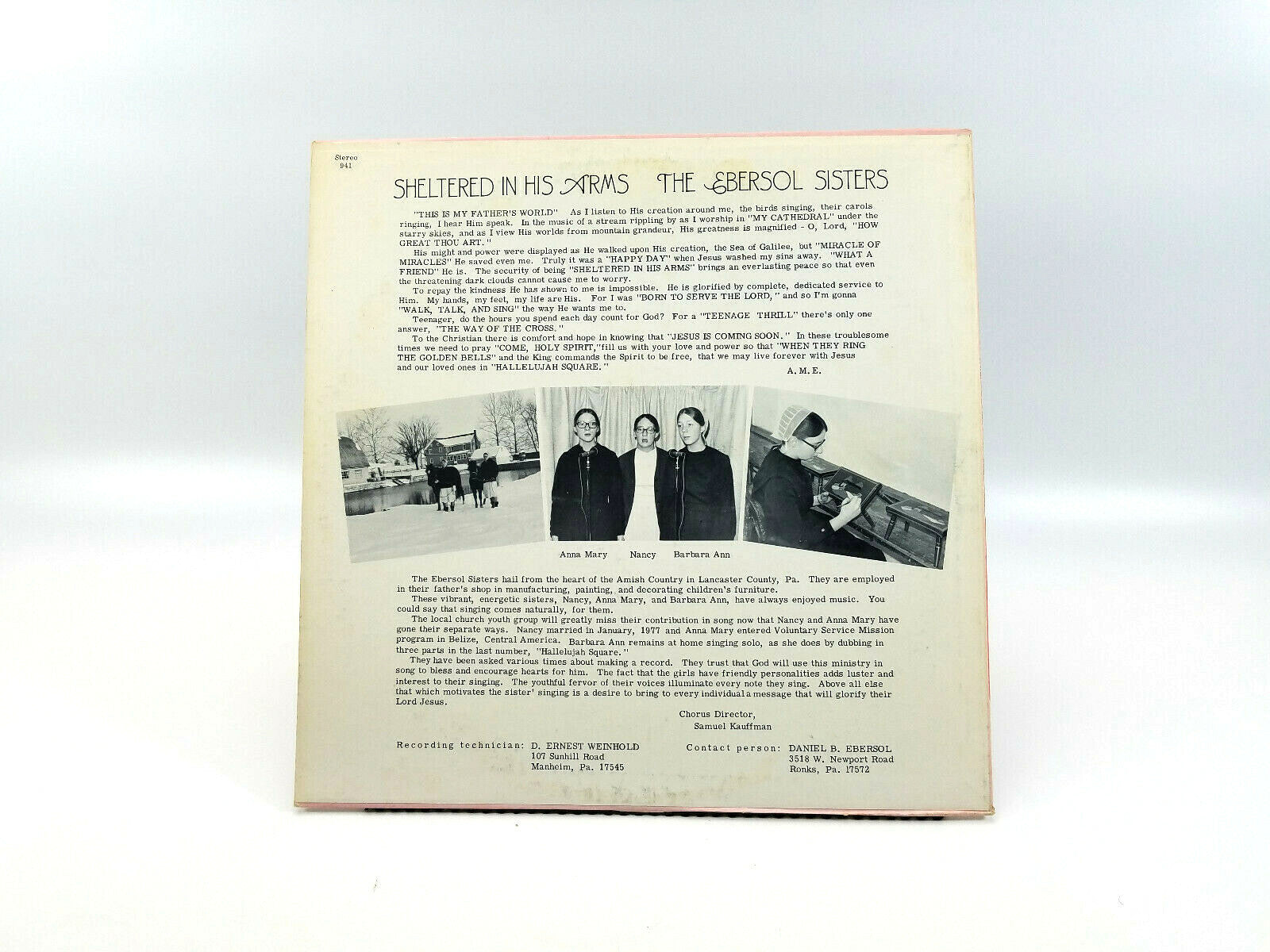 The Ebersol Sisters - Sheltered In His Arms  941 Vinyl, LP
