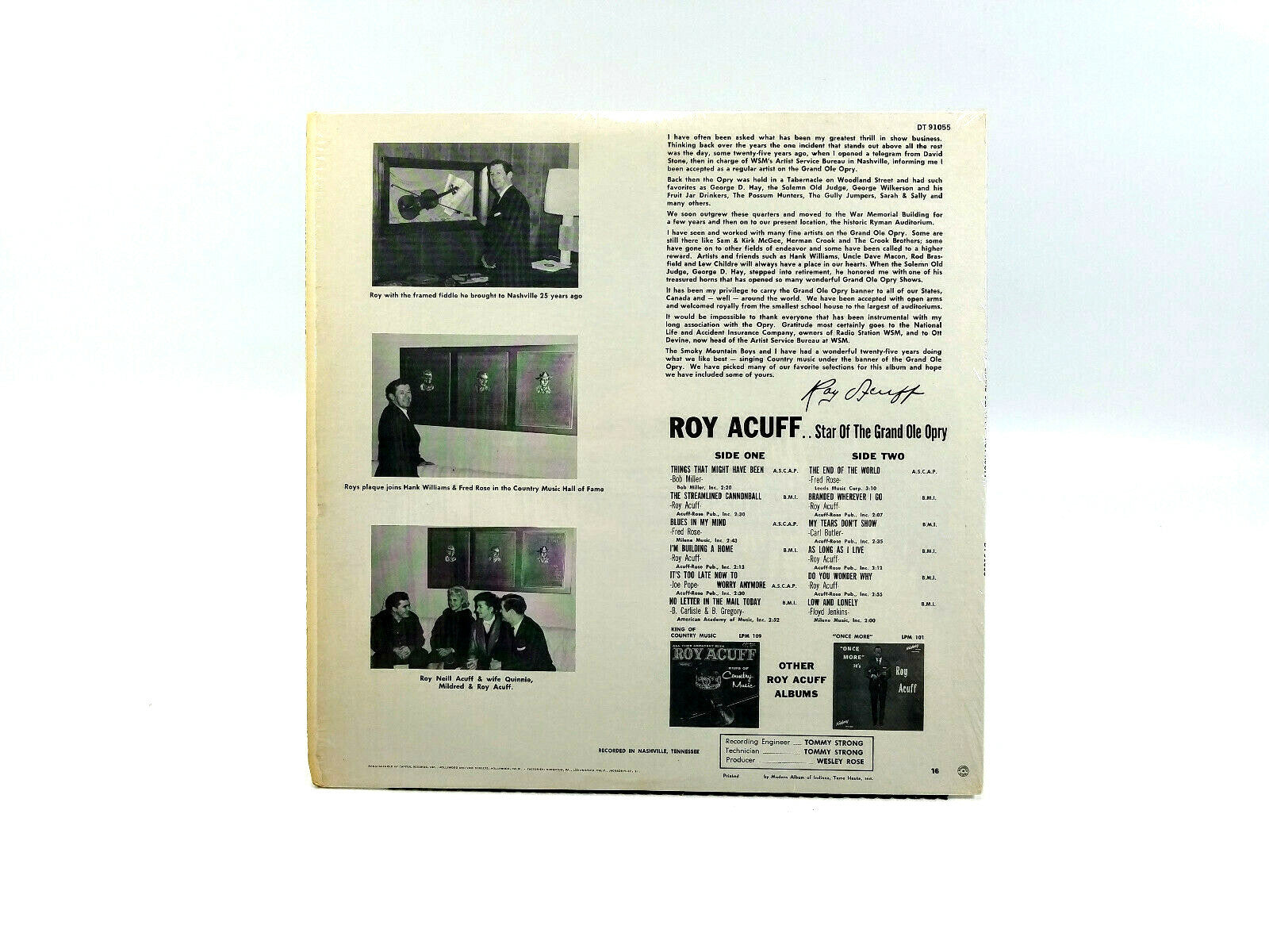 Roy Acuff - Star Of The Grand Ole Opry LP NM
