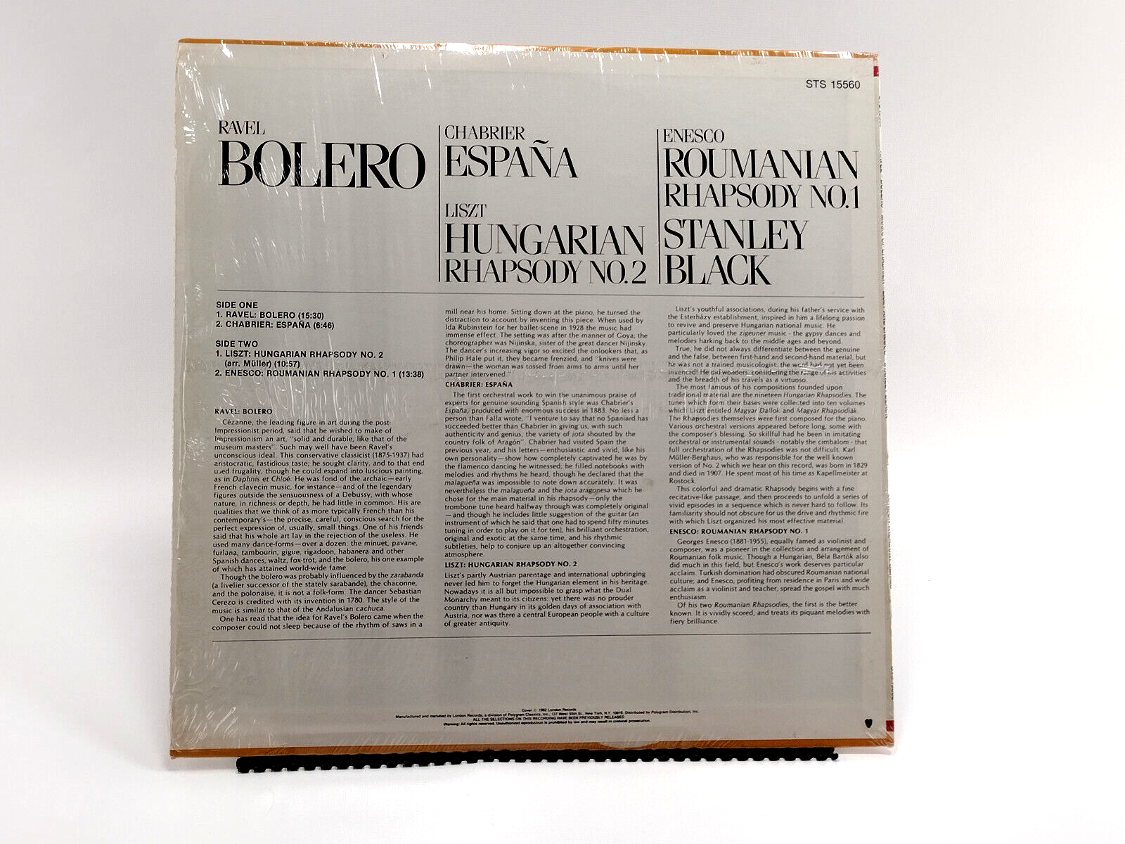 Maurice Ravel, Hungarian Rhapsody No. 2, Roumanian Rhapsody No. 1 - Vinyl, LP