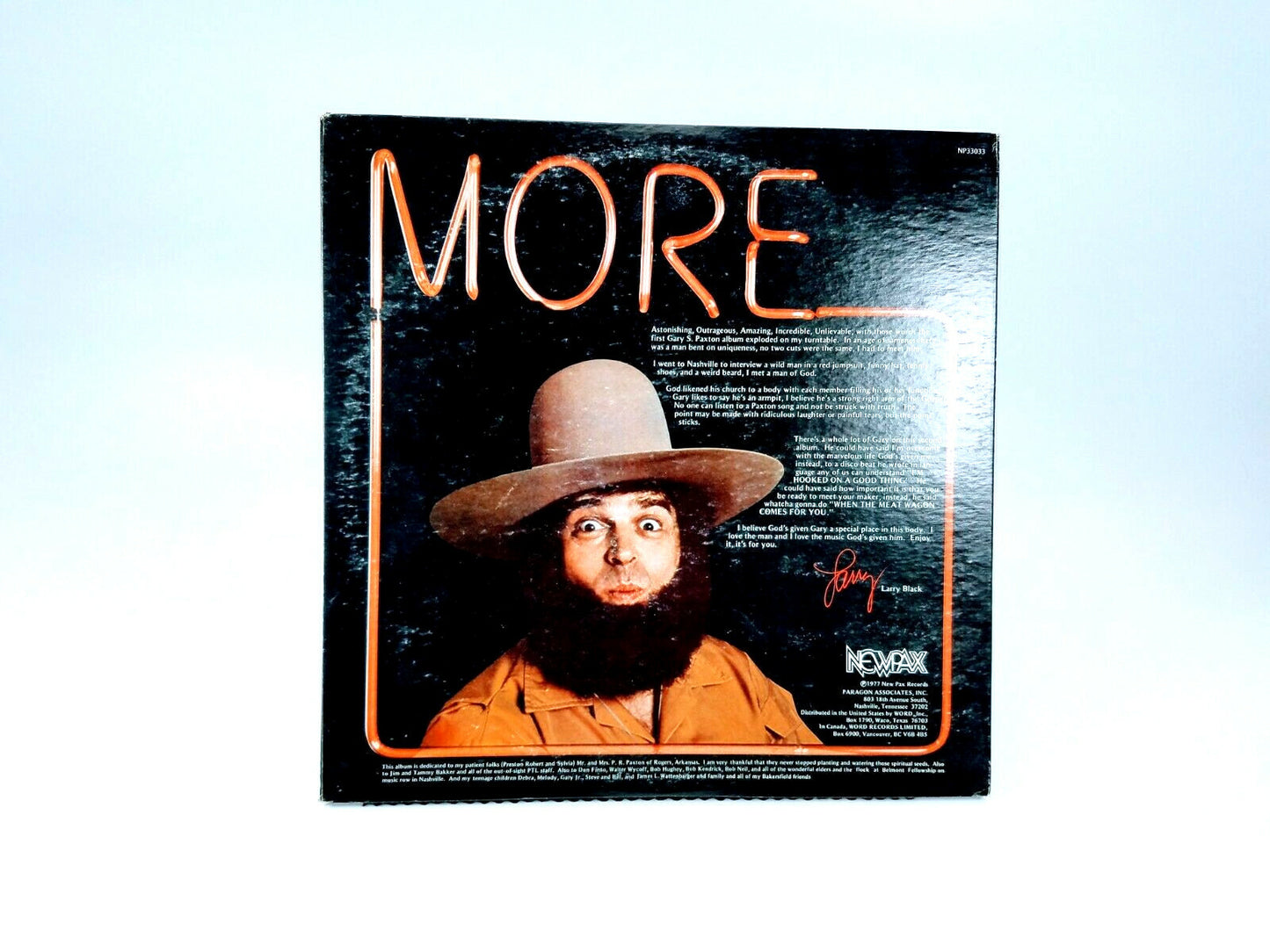 Gary S. Paxton More Astonishing Outrageous Amazing Incredible LP Newpax 1977