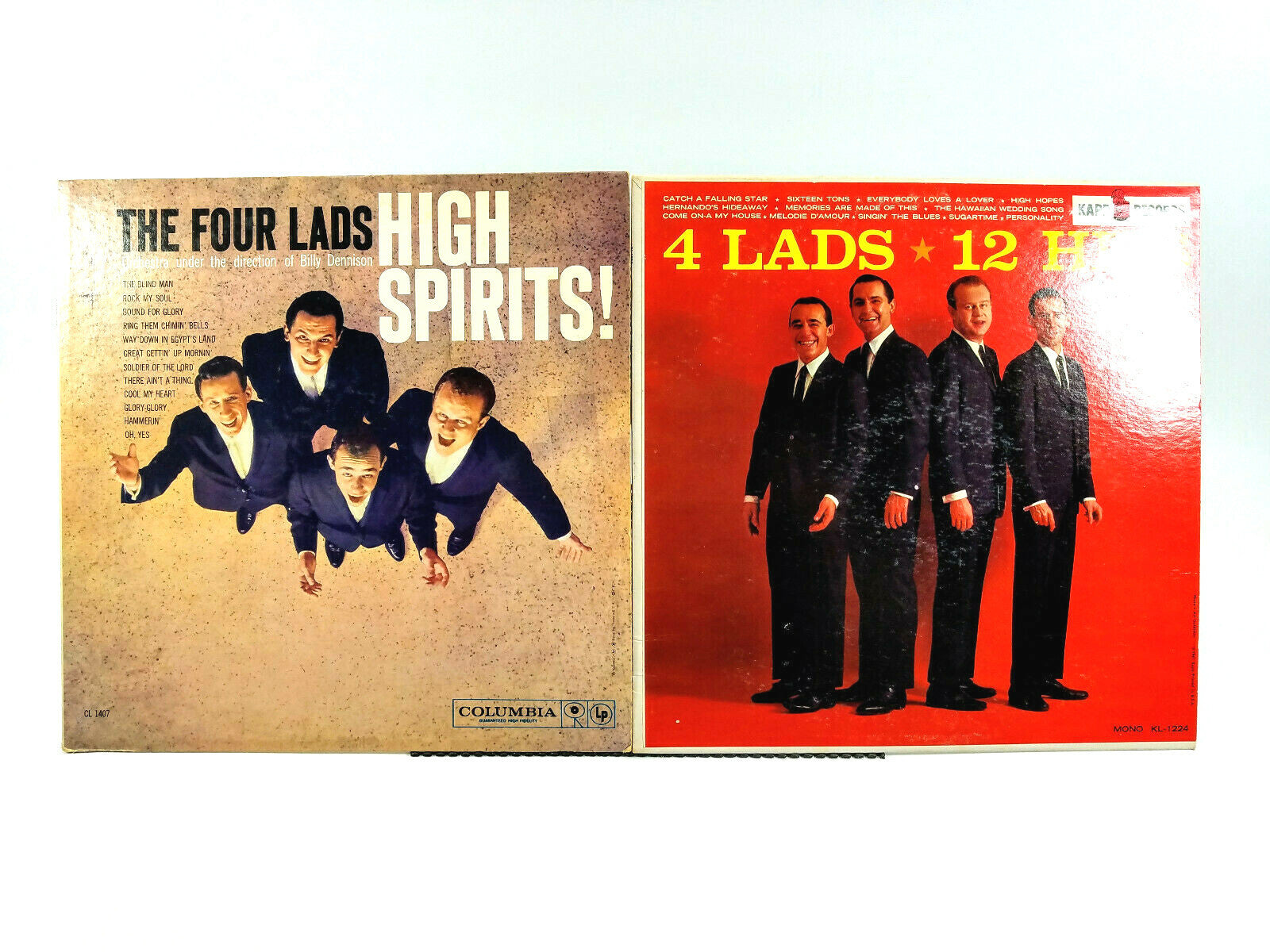Lot of 2 The 4 Lads LPs - High Spirits! & 12 Hits VG+
