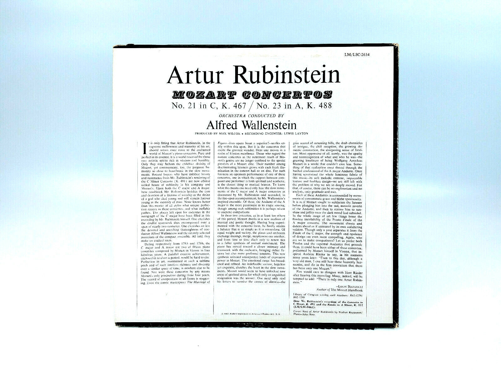 Rubinstein, Alfred Wallenstein - Mozart Concertos (1962) | Vinyl LP | VG+
