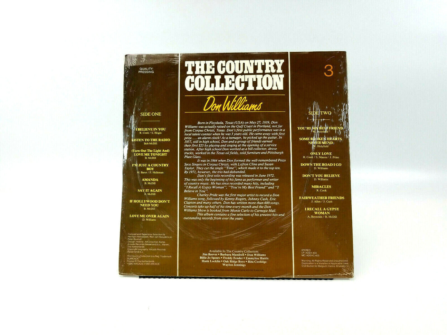 The Country Collection: Don Williams  ADEH 403  Vinyl, LP - NM
