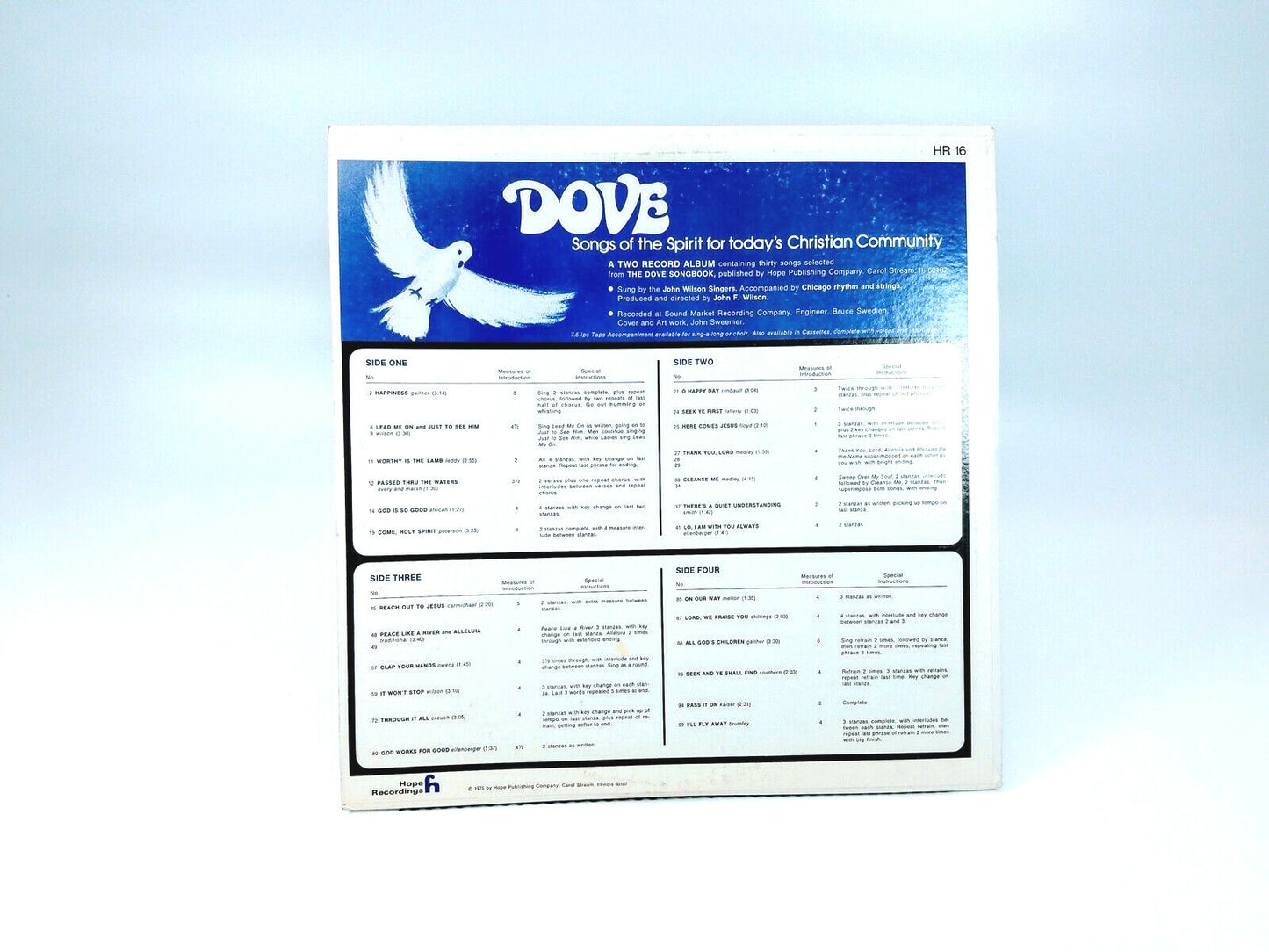 HERE IS YOUR DOVE SINGALONG - SONGS OF THE SPIRIT FOR CHRISTIAN COMMUNITY 2 LPs
