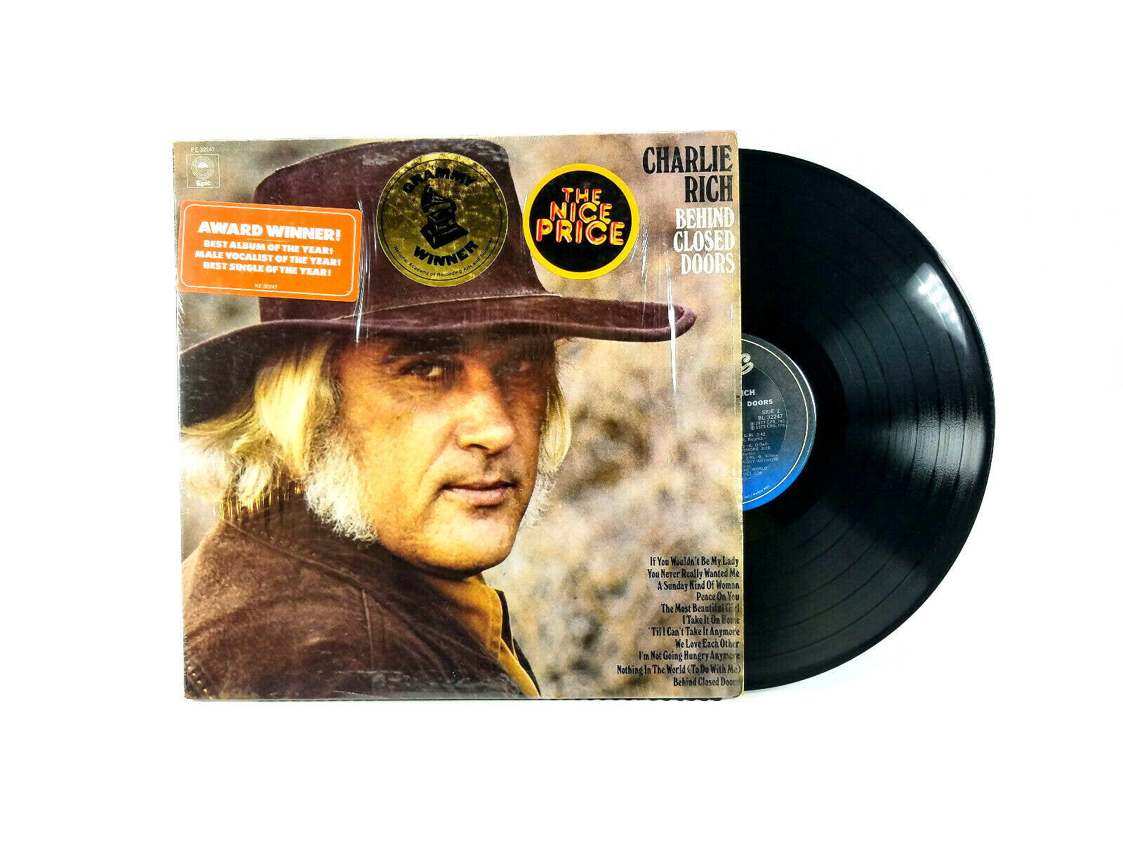 Lot of 3 Charlie Rich LPs - Behind Closed Doors, Lonely Weekends, Country Music