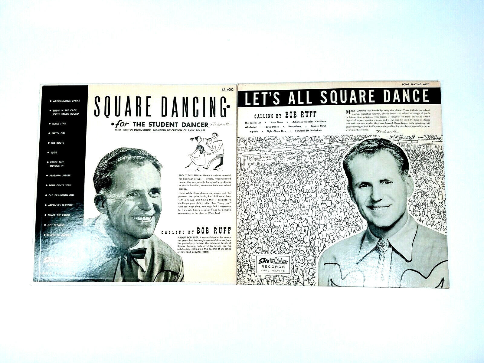 Lot of 2 - Bob Ruff LPs Calls for Student Square Dancer & Let's All Square Dance