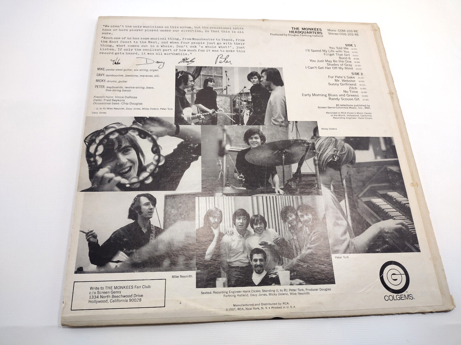 LOT OF 2 MONKEES LPs - The Monkees & Headquarters