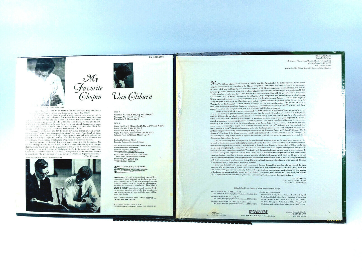 Lot of 2 Van Cliburn LPs -  My Favorite Chopin & Beethoven*, Mozart*
