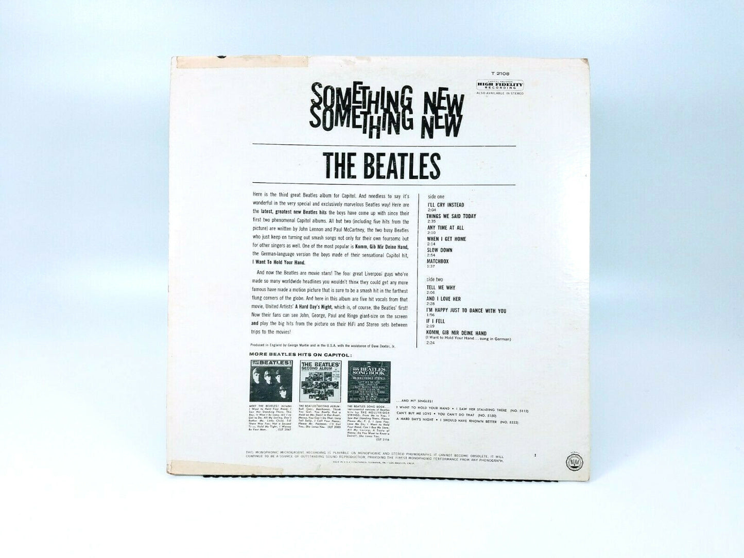 The Beatles "Something New" 12" LP - T 2108 VG