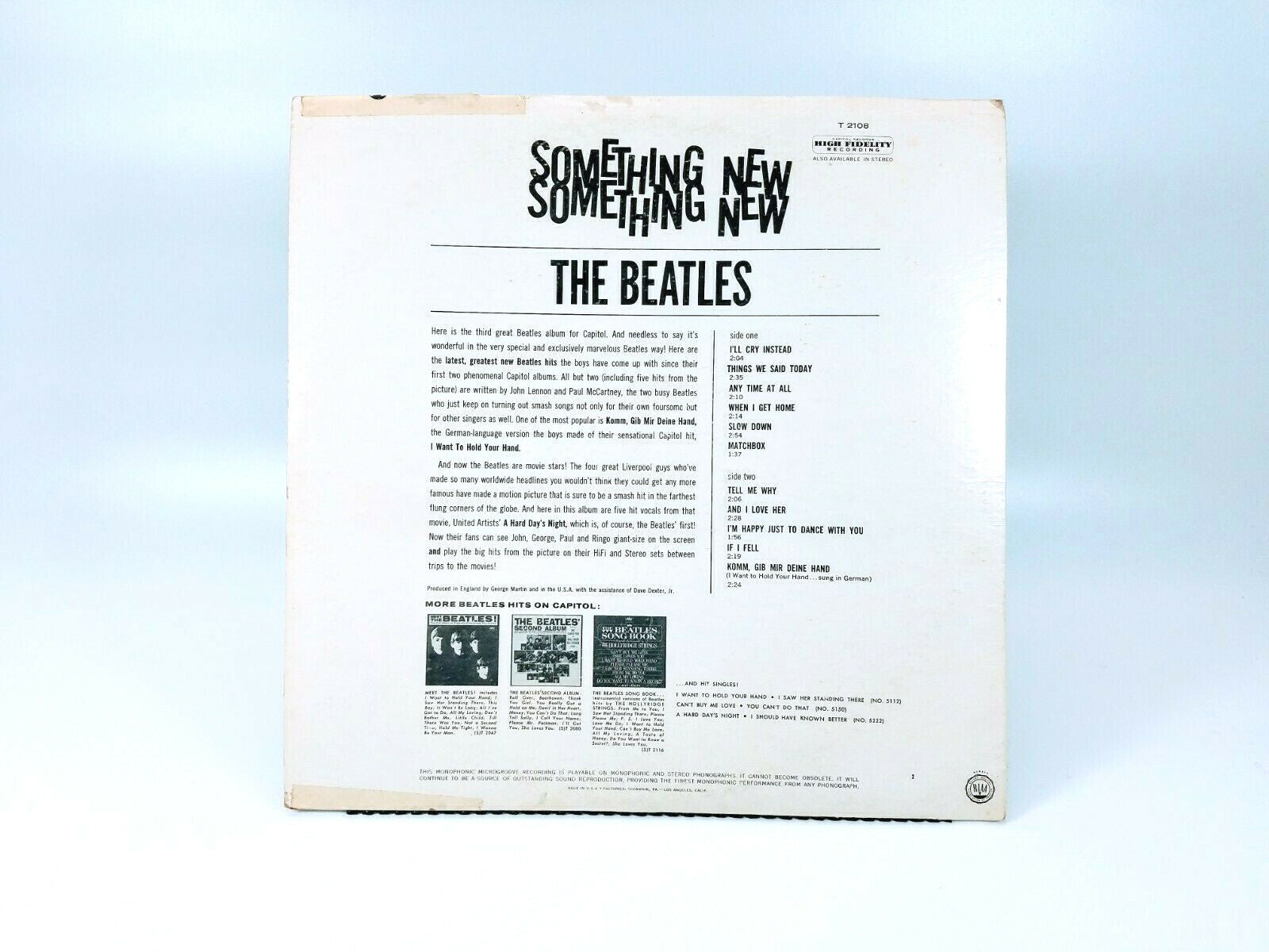 The Beatles "Something New" 12" LP - T 2108 VG
