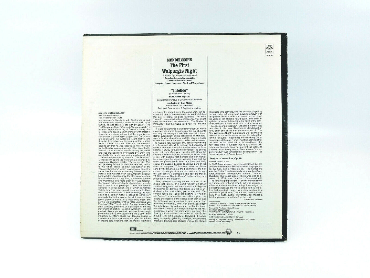MENDELSSOHN/GOETHE - The First Walpurgis Night | Vinyl LP | VG+