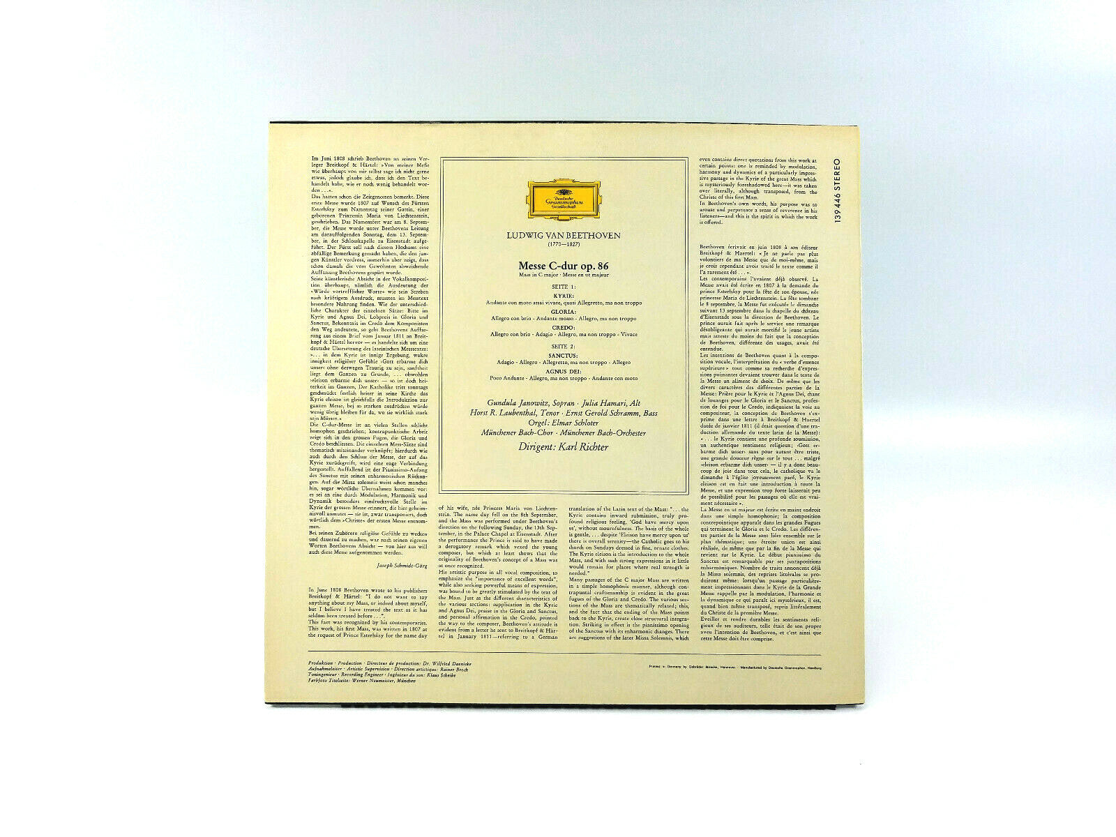 Karl Richter Messe C-Dur Op. 86 - Mass In C Major, Op. 86 139 446 SLPM