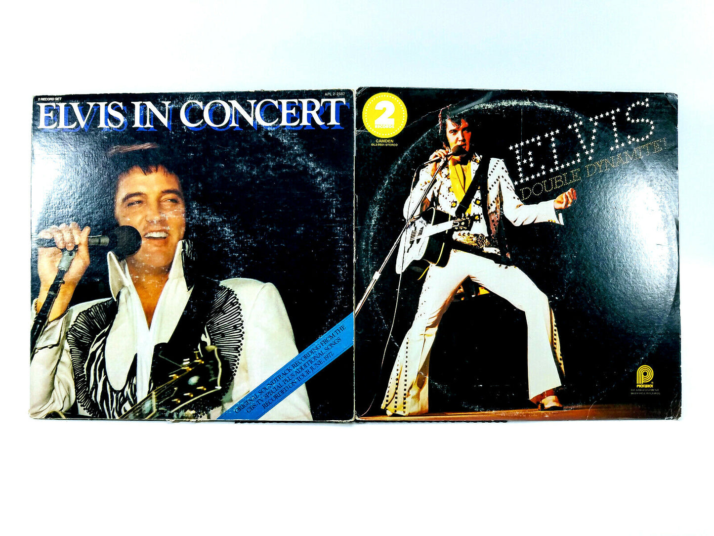 Lot of 2 Elvis LPs - Double Dynamite! & Elvis In Concert 2xLP