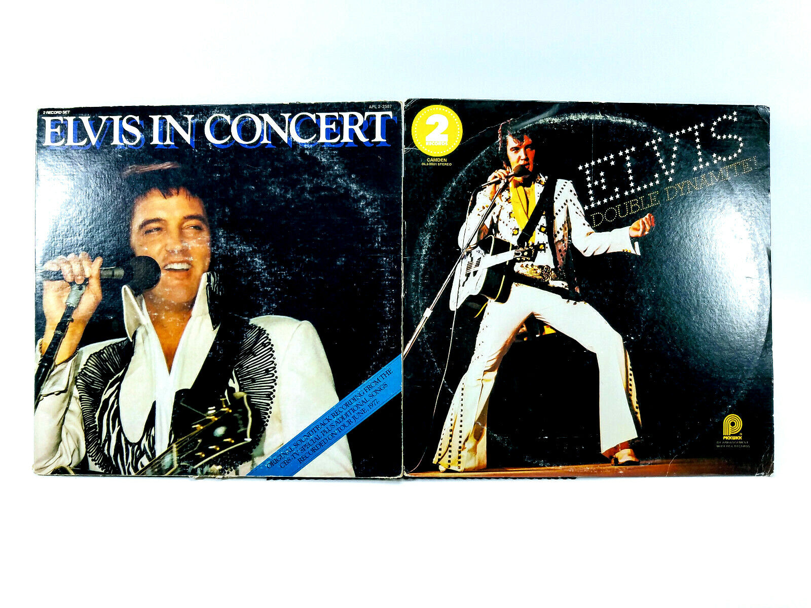 Lot of 2 Elvis LPs - Double Dynamite! & Elvis In Concert 2xLP