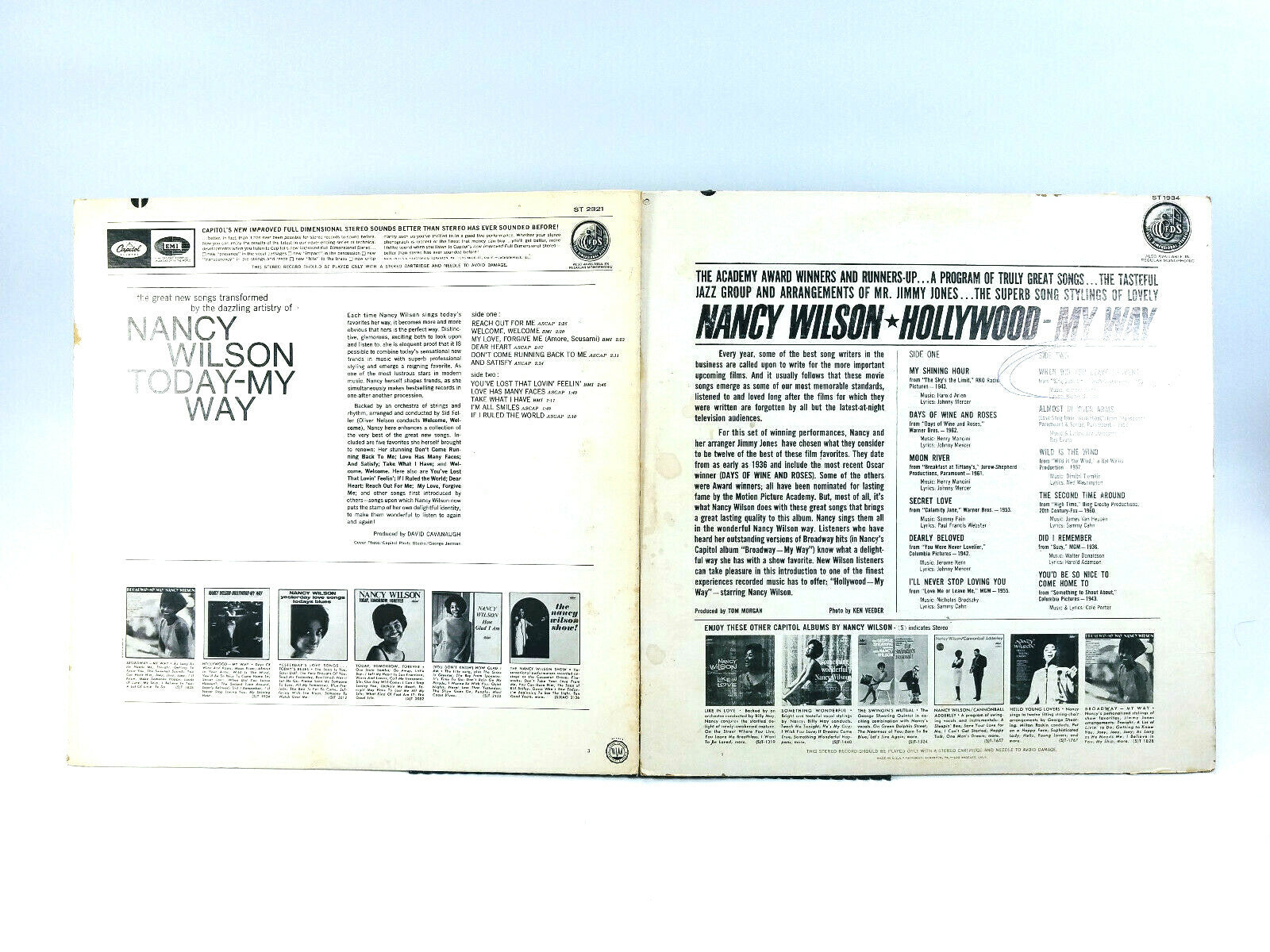 Lot of 2 Nancy Wilson LPs - Today, My Way & Hollywood, My Way