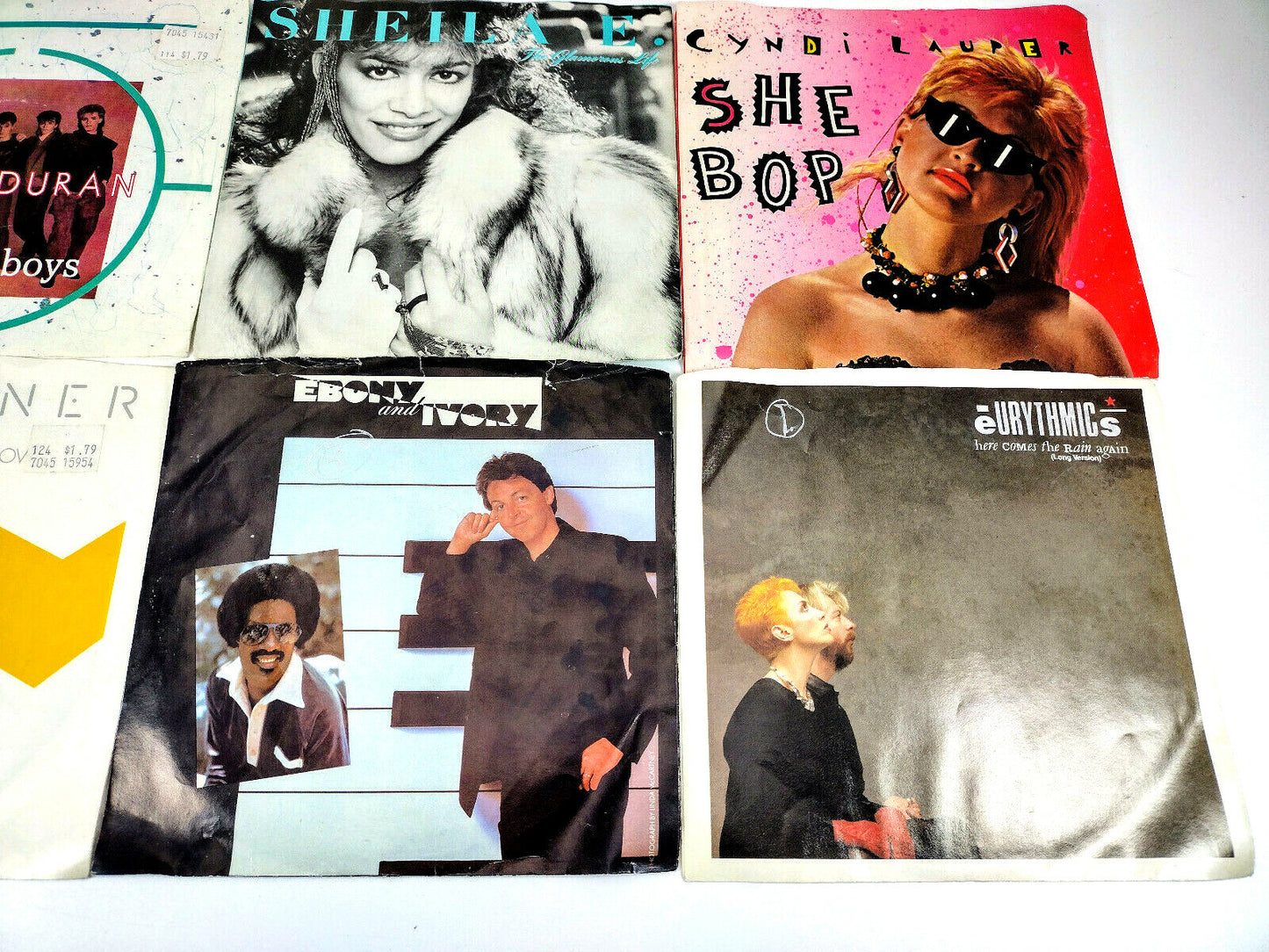 LOT OF 6 80s Artist 45 Records (7 inch) with Picture Covers