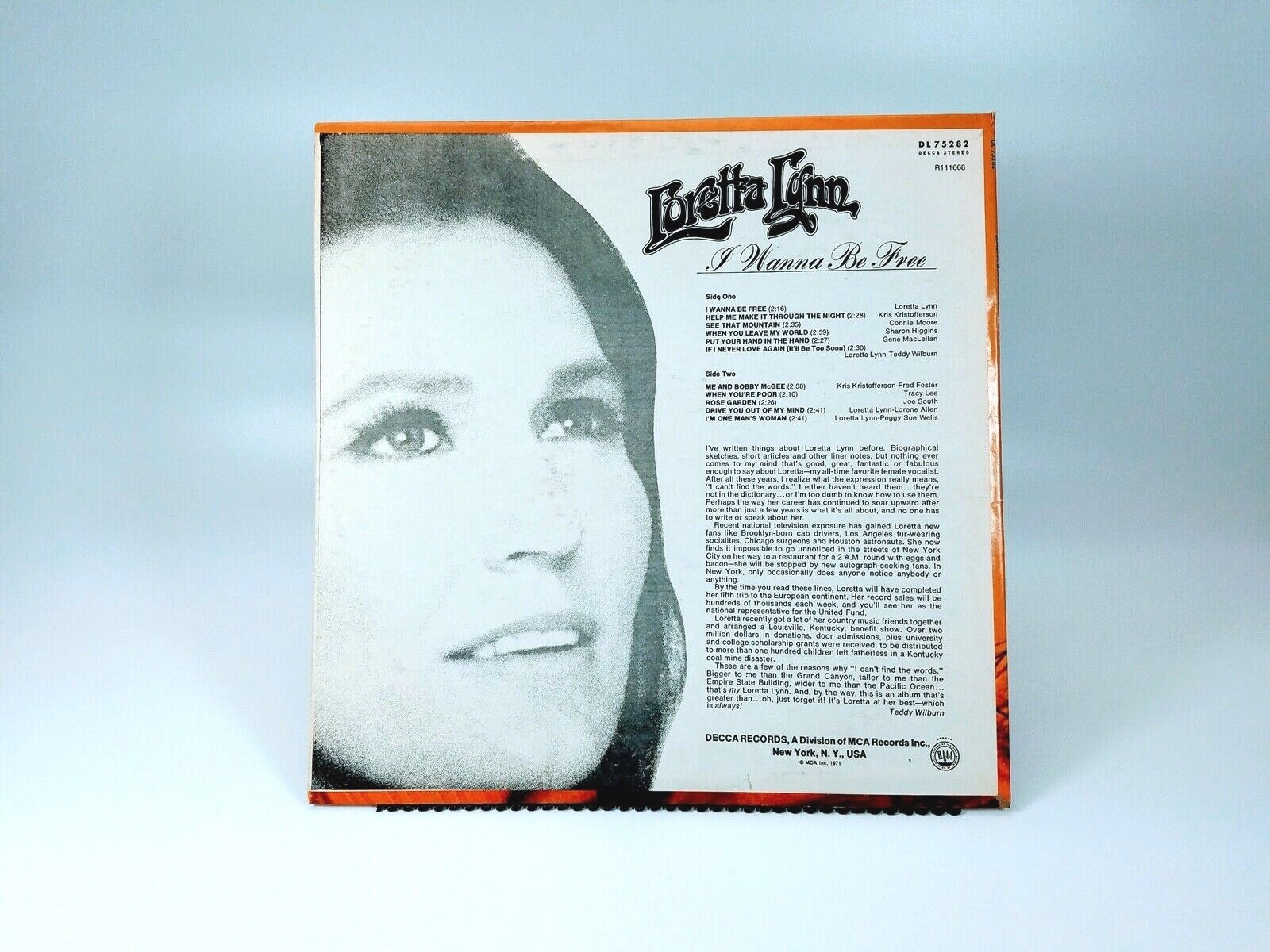 Loretta Lynn I Wanna Be Free Original Decca R111668 Vinyl Record Album NM