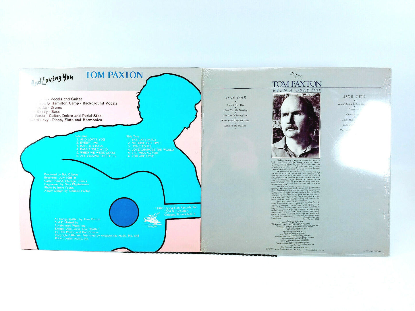 Lot of 2 Tom Paxton LPs - And Loving You - NM & Even A Gray Day - Sealed Copy!
