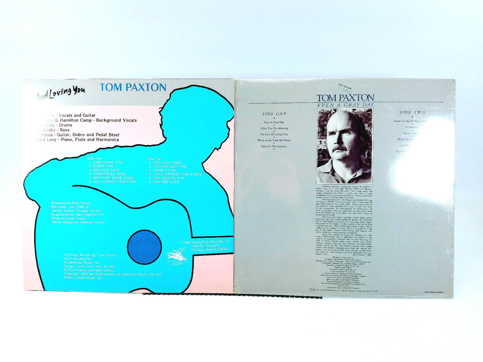 Lot of 2 Tom Paxton LPs - And Loving You - NM & Even A Gray Day - Sealed Copy!