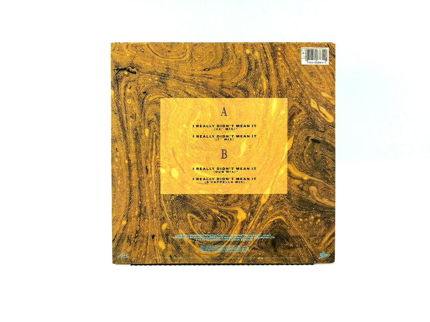 Luther Vandross - I Really Didn't Mean It Epic,Sterling Sound – 49 06865 LP