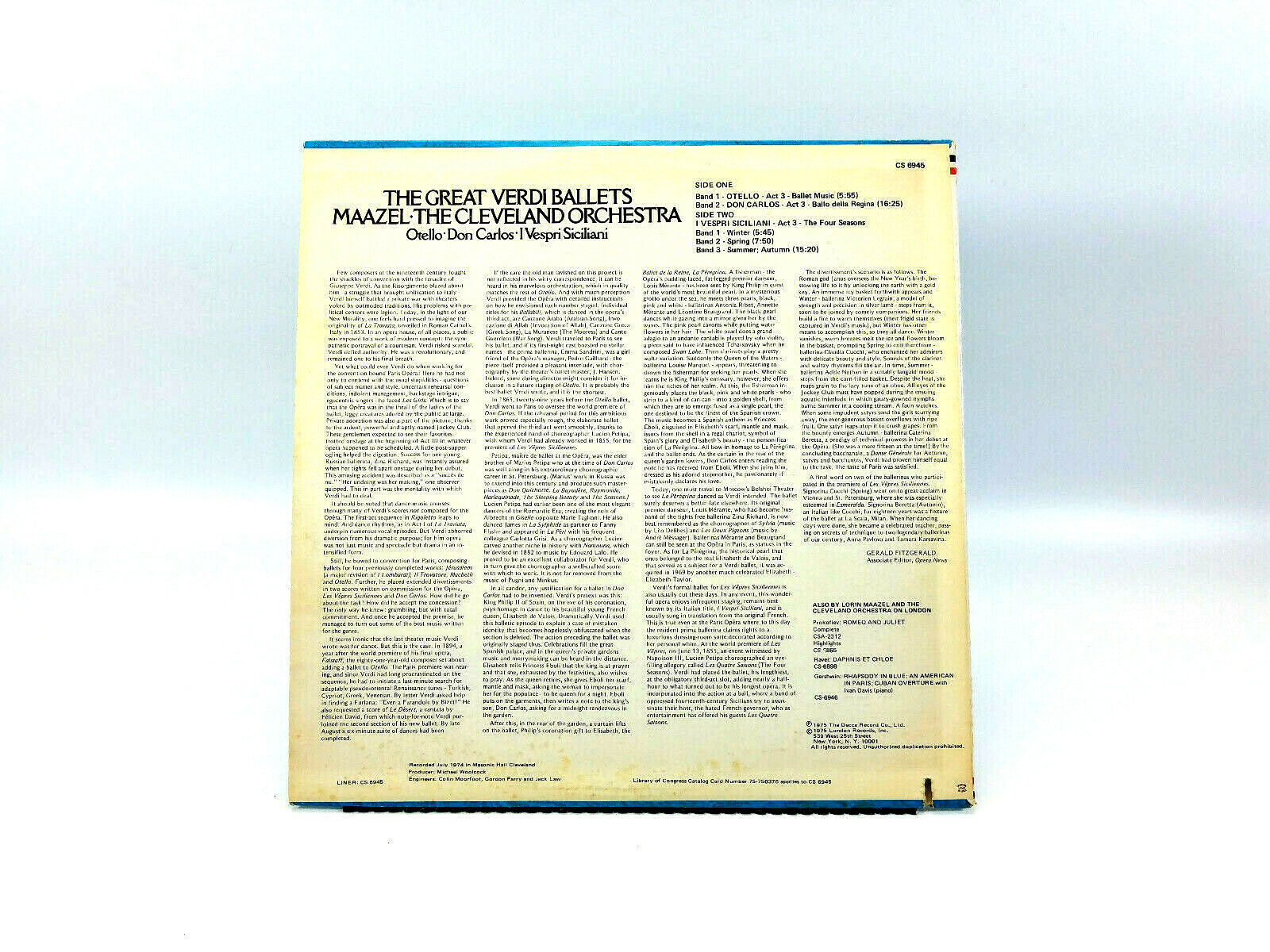 The Great Verdi Ballets - Verdi* Vinyl LP - NM
