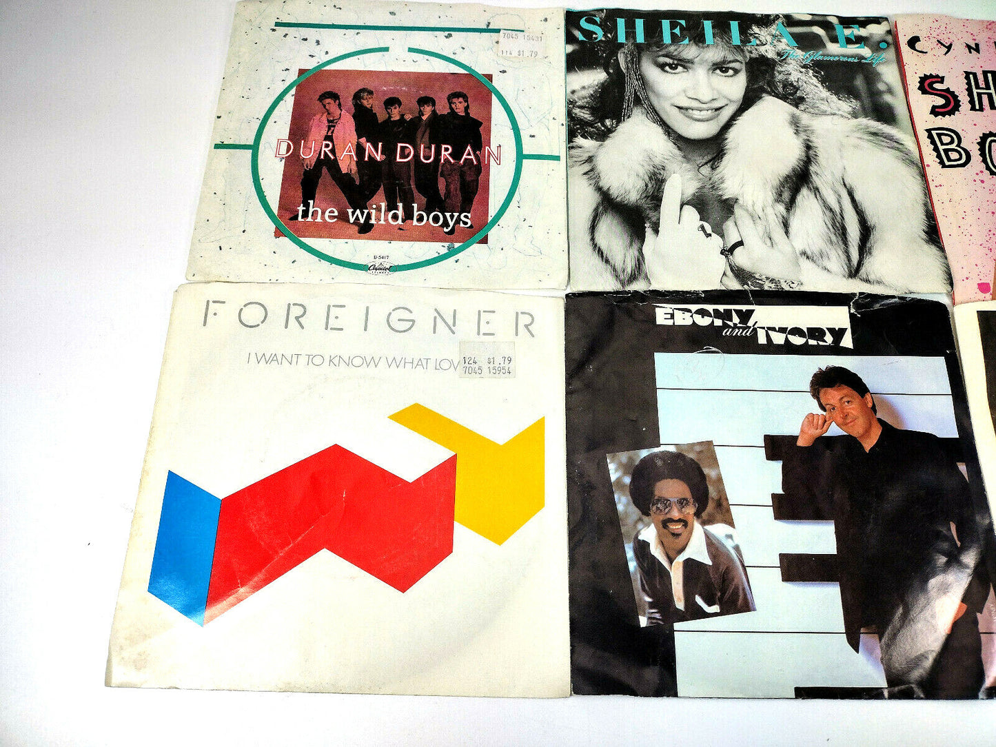 LOT OF 6 80s Artist 45 Records (7 inch) with Picture Covers