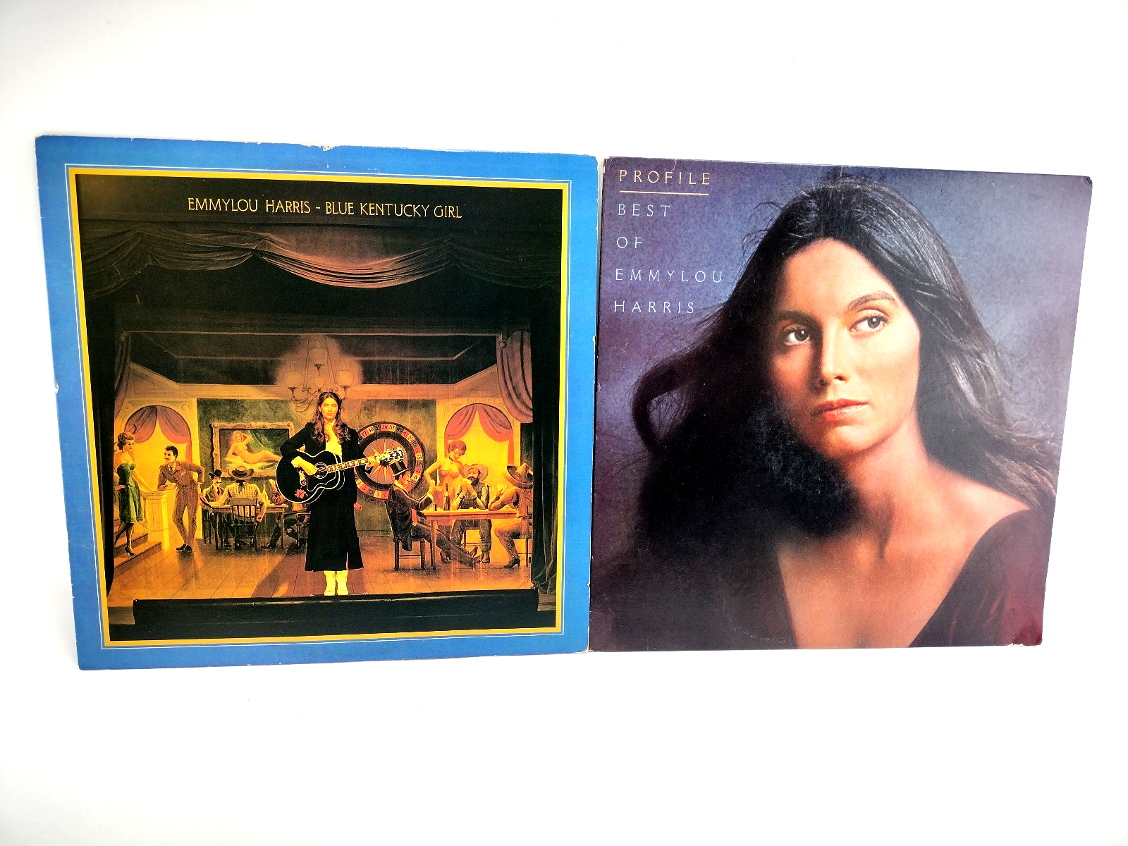 LOT OF 2 EMMYLOU HARRIS LPs - Best of/ Blue Kentucky Girl, Cleaned w/ Vinyl Vac!