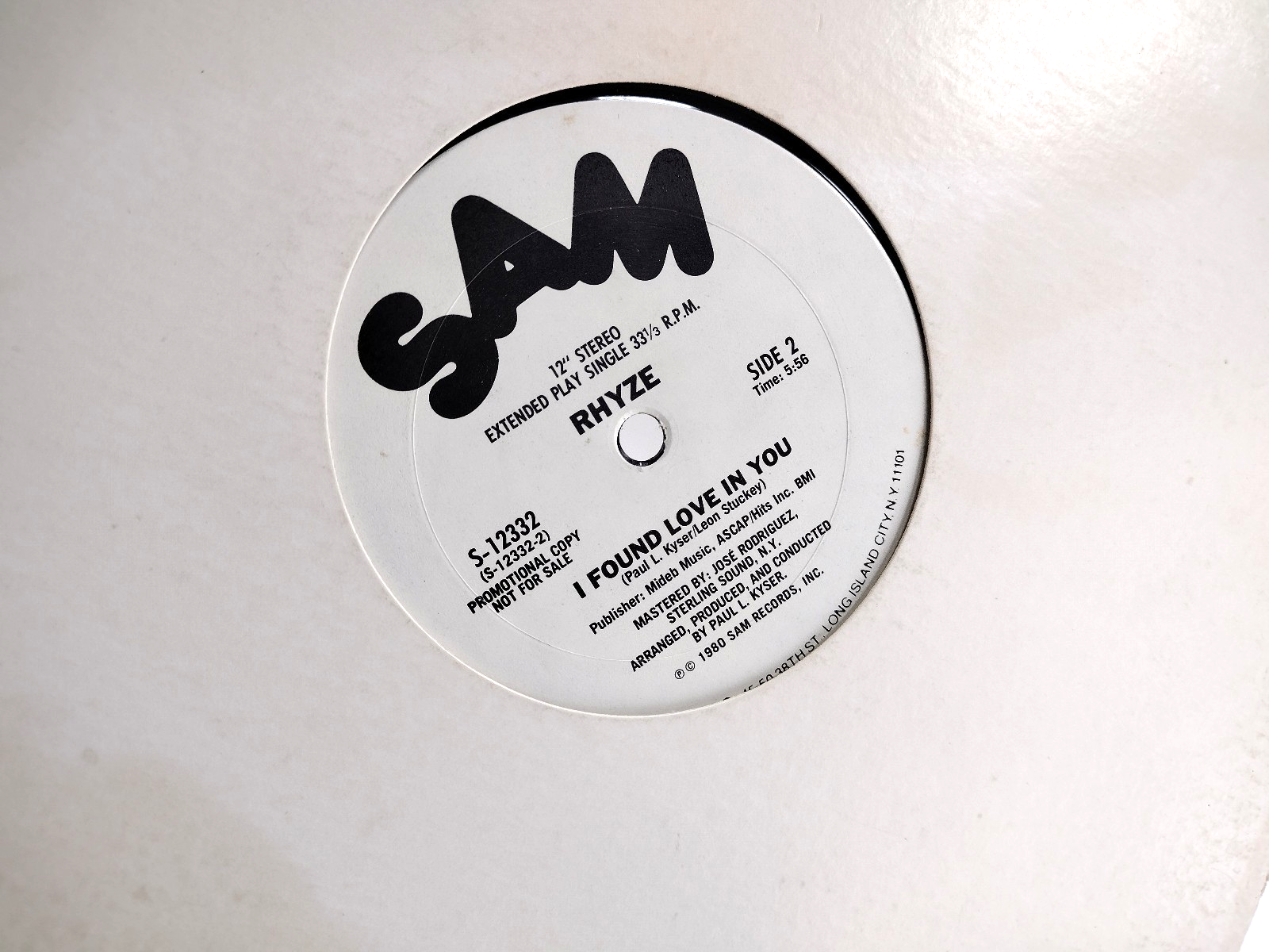 Rhyze - Just How Sweet Is Your Love / I Found Love In You PROMO LP