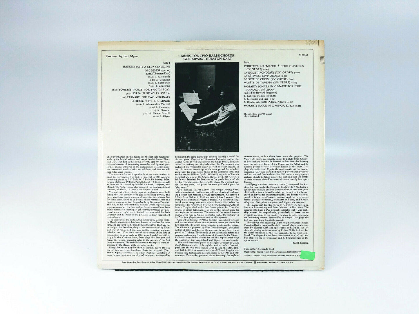 Igor Kipnis - Thurston Dart Vinyl - Two Harpsichords | Vinyl LP | NM