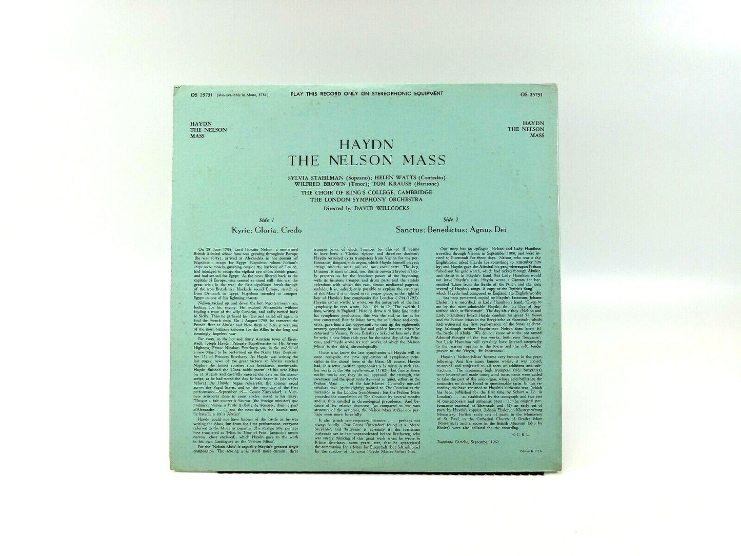 Franz Josef Haydn* - The Nelson Mass  OS 25731 LP