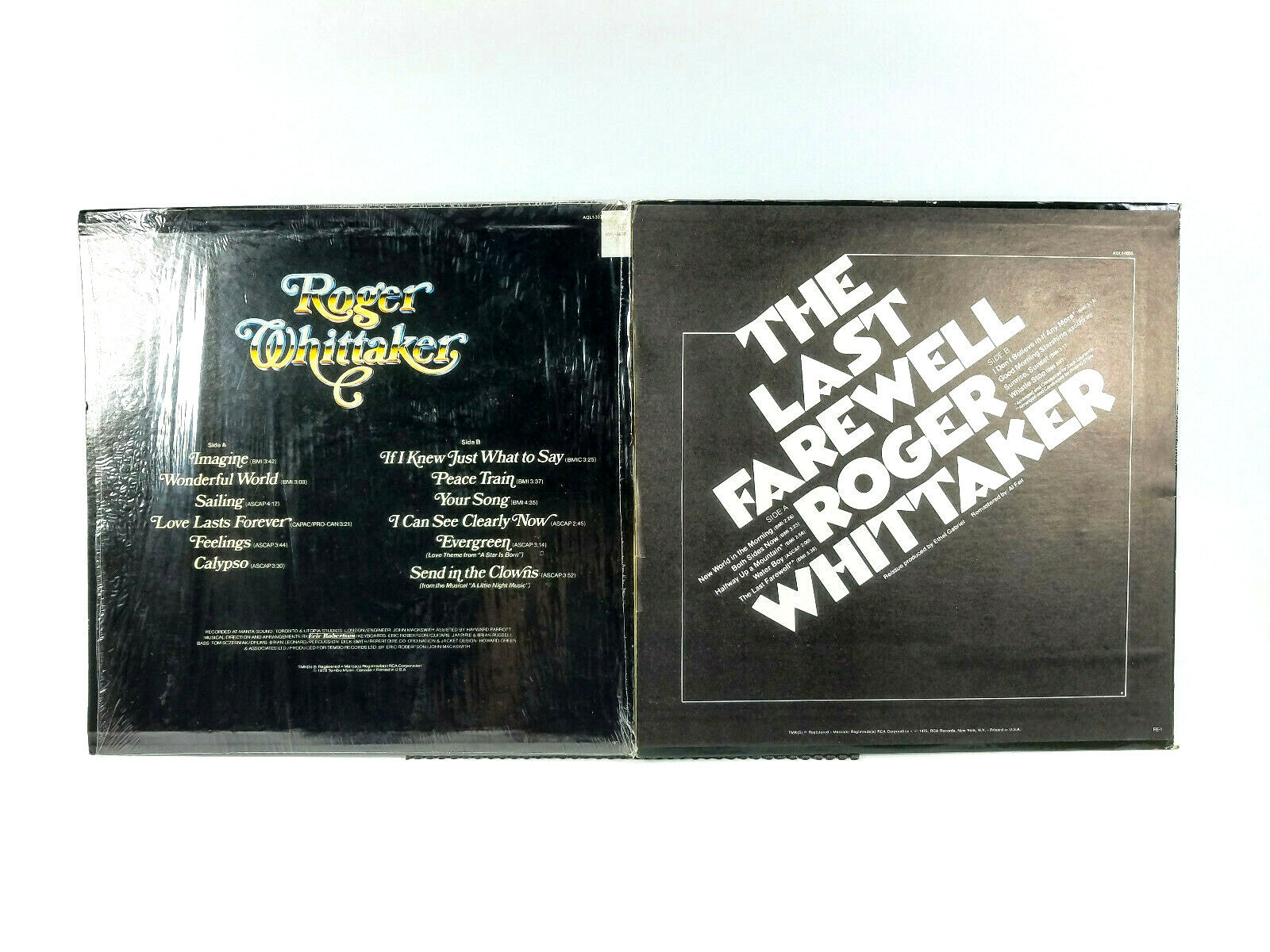 Lot of 2 Roger Whittaker LPs, The Last Farewell and Other Hits & Imagine
