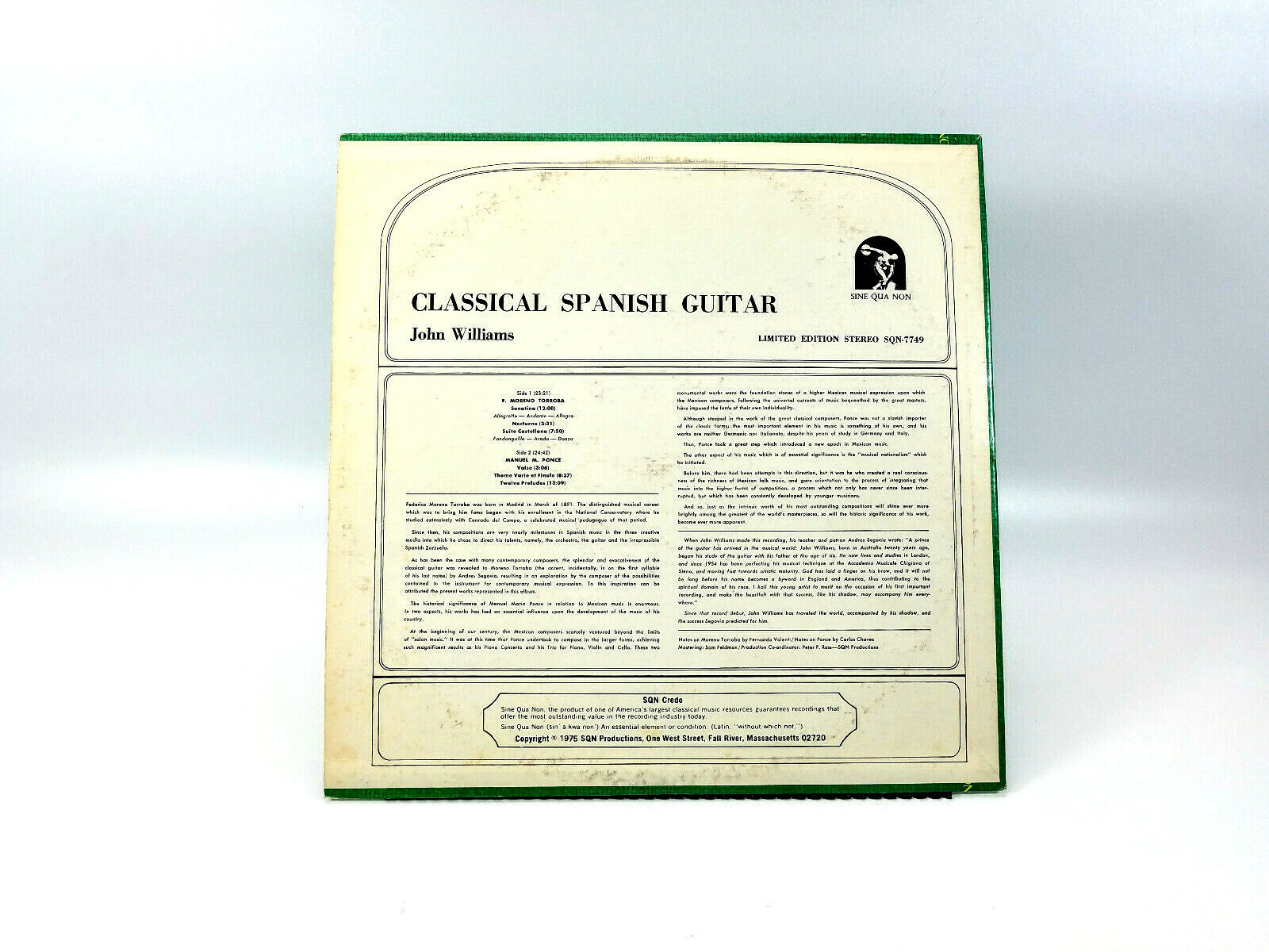LOT OF 3 CLASSICAL LPs by Sine Qua Non, Mozart, John Williams & Pachelbel