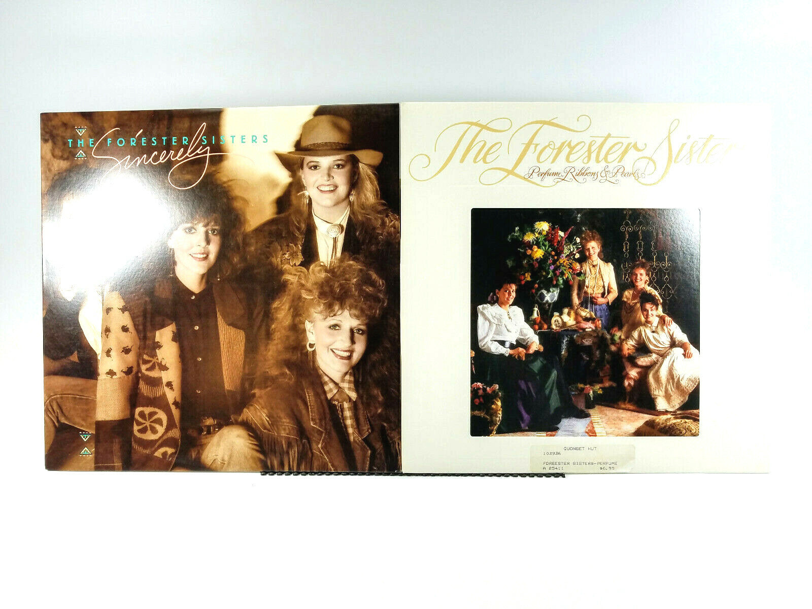 Lot of 2 Forester Sisters LPs - Sincerely & Perfume, Ribbons & Pearls NM