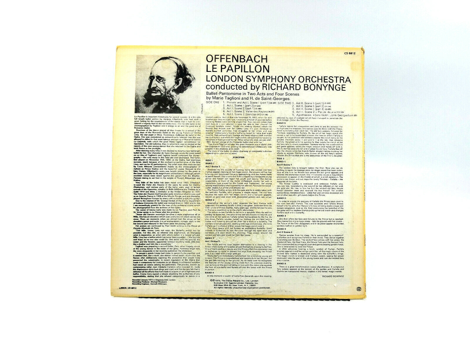 OFFENBACH - Le Papillon - Richard Bonynge London Symphony | Vinyl LP | NM