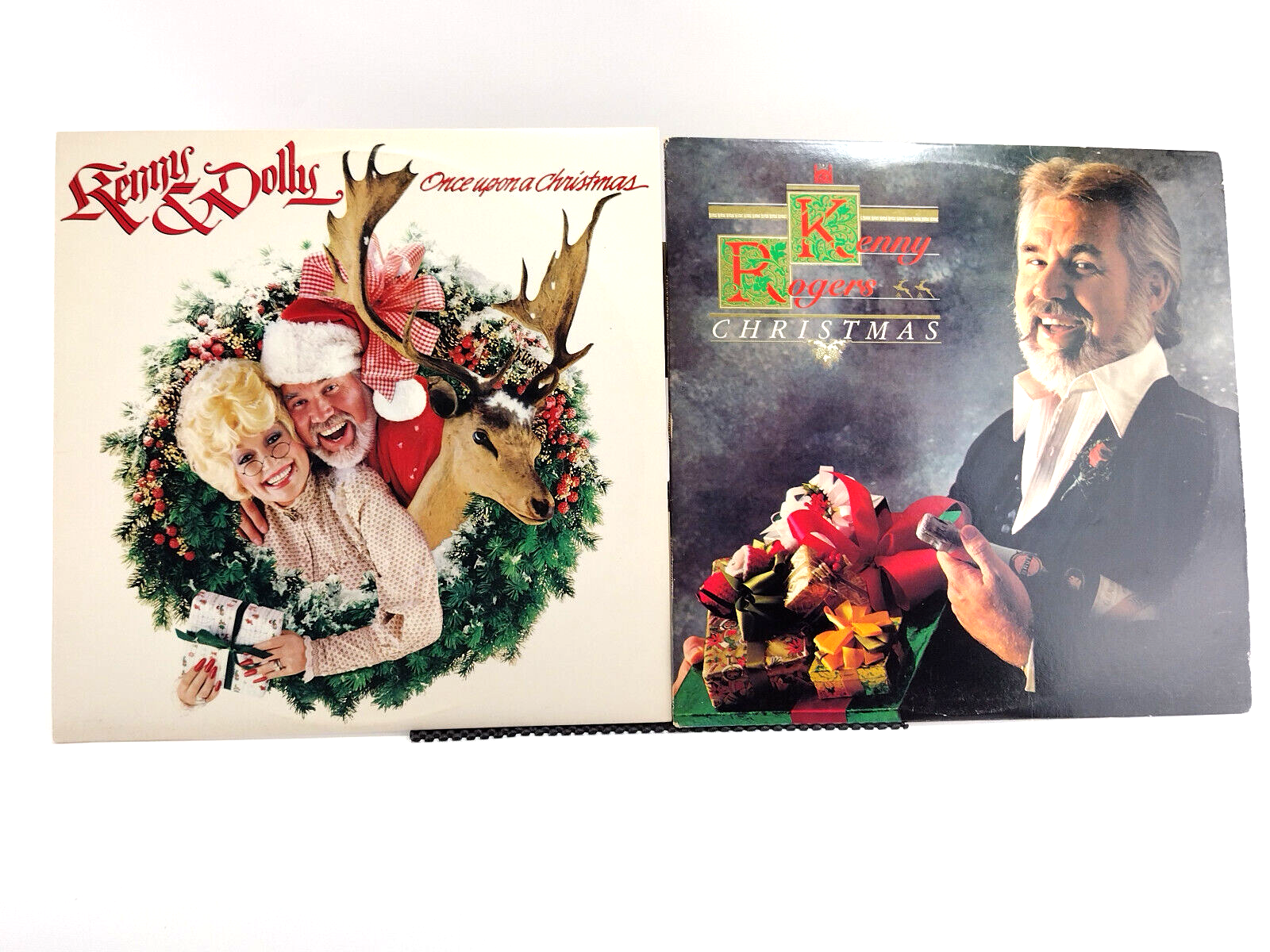 Lot of 2 Kenny Roger & Kenny & Dolly Christmas LPs