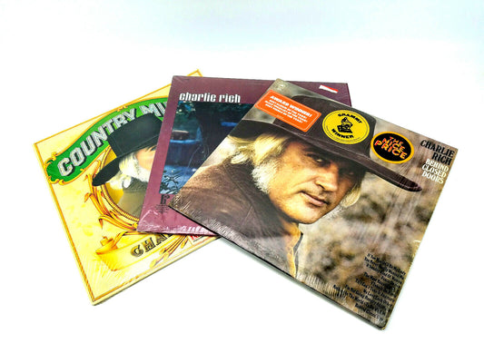 Lot of 3 Charlie Rich LPs - Behind Closed Doors, Lonely Weekends, Country Music