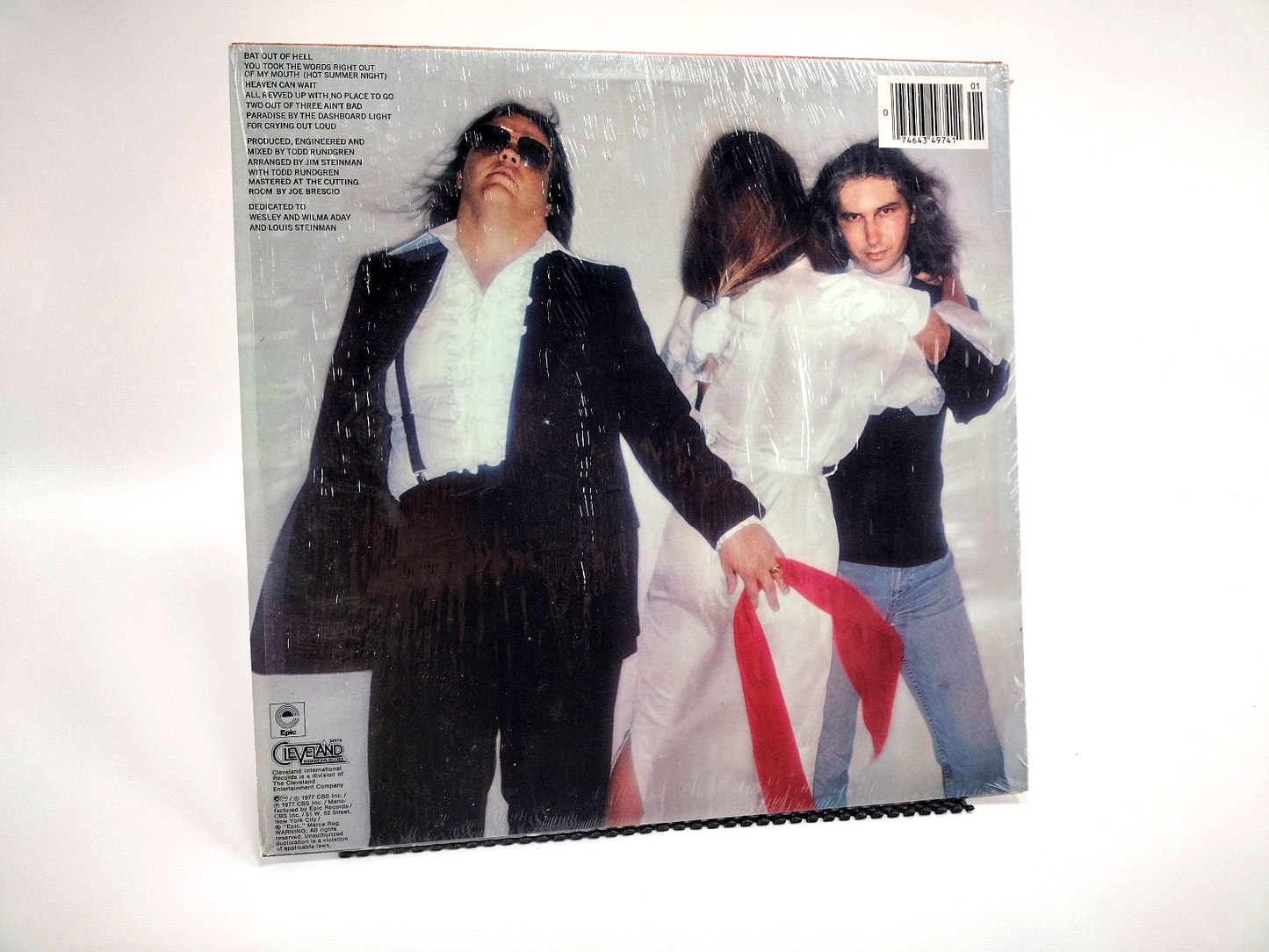 MEATLOAF-BAT OUT OF HELL-1977 VINYL LP "IN SHRINK" EPIC PE 34974 VG+/VG+