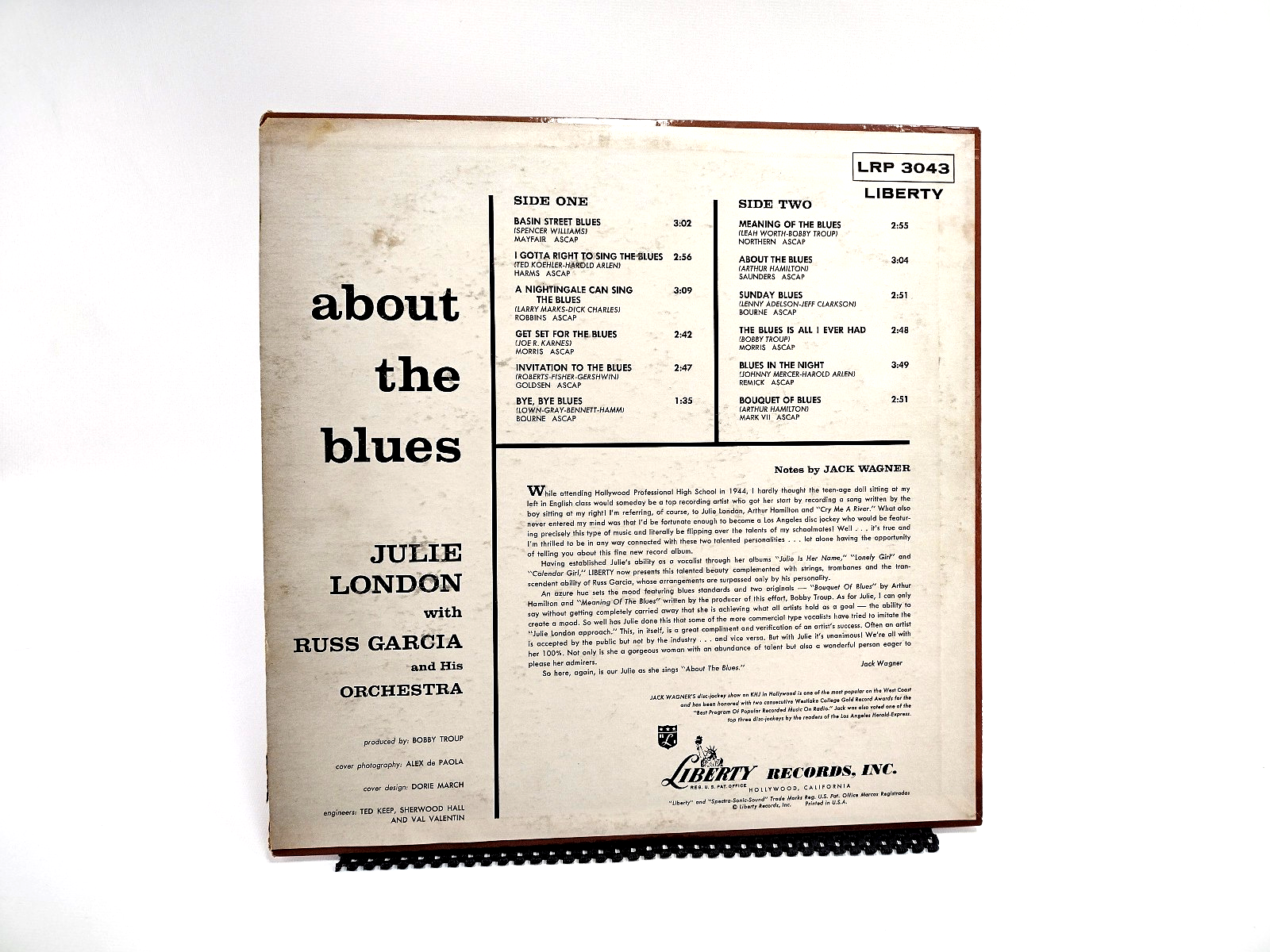 Julie London - About The Blues, LP - Cleaned w/ Vinyl Vac!
