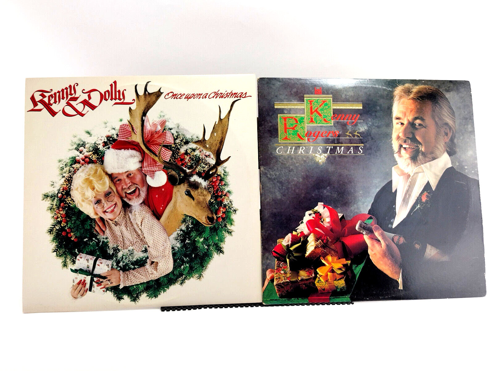 Lot of 2 Kenny Roger & Kenny & Dolly Christmas LPs