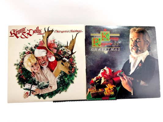 Lot of 2 Kenny Roger & Kenny & Dolly Christmas LPs