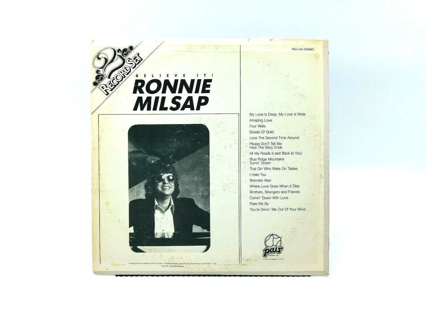 Lot of 3 Ronnie Milsap LPs - 20 20 Vision, Believe It & There's No Gettin Over..