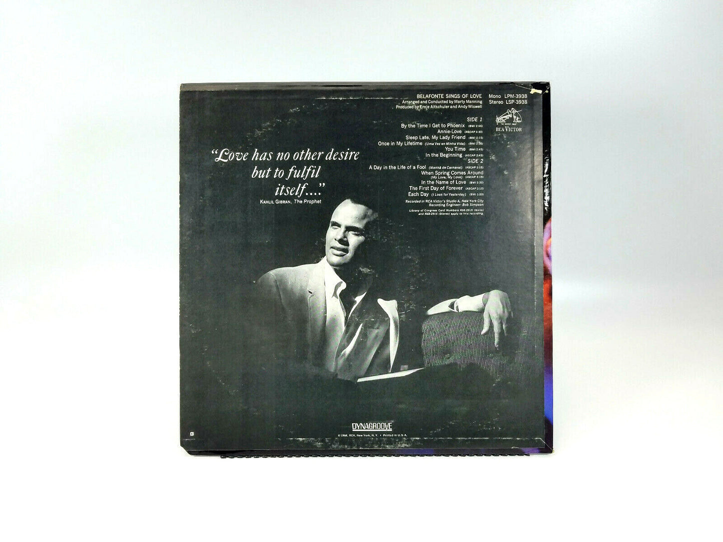 Harry Belafonte – Belafonte Sings Of Love RCA Victor – LSP-3938 LP - VG+