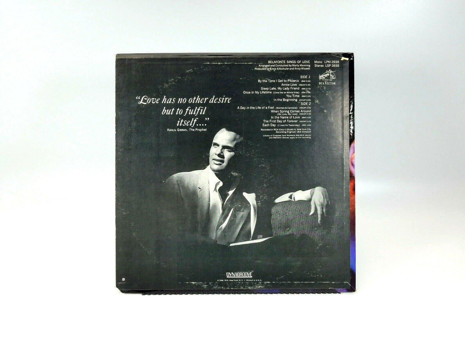 Harry Belafonte – Belafonte Sings Of Love RCA Victor – LSP-3938 LP - VG+