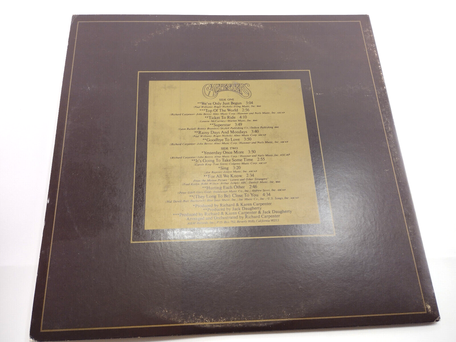 LOT OF 3 CARPENTERS LPs - The Singles, Close To You, Voice of The Heart