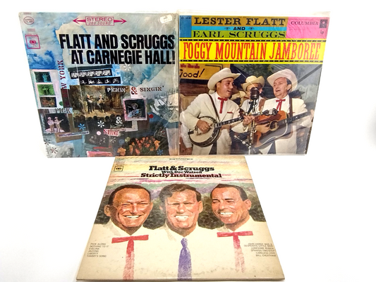 LOT OF 3 Flatt & Scruggs LPs - Cleaned w/ Vinyl Vac! (See Description)