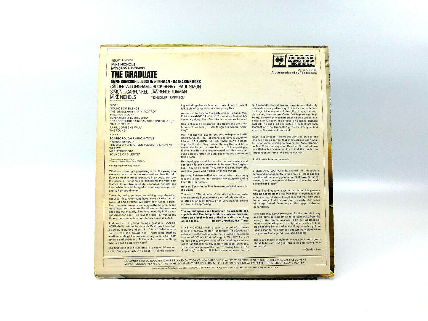The Graduate (Original Sound Track Recording) CBS – OS 3180 LP VG+