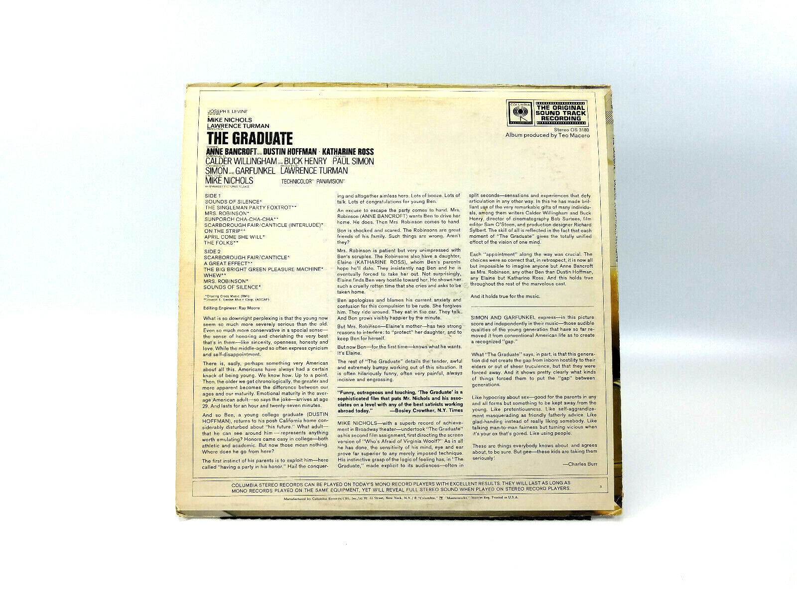 The Graduate (Original Sound Track Recording) CBS – OS 3180 LP VG+