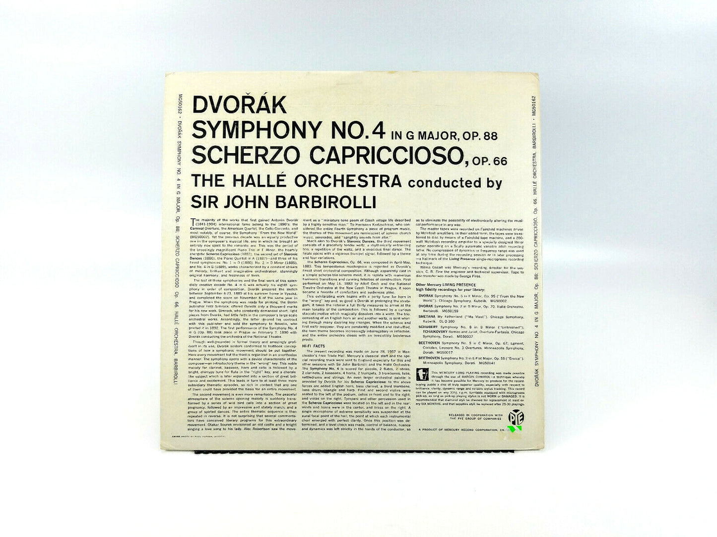 Mercury DVORAK - Symphony No.4 in G Major, Scherzo Capriccioso | Vinyl LP | VG+